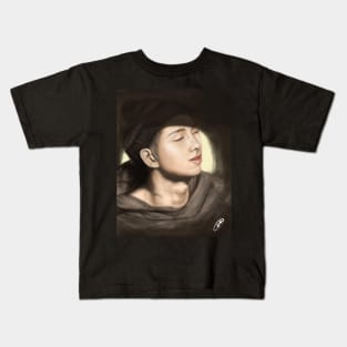 RM (BTS) - portrait in brown Kids T-Shirt